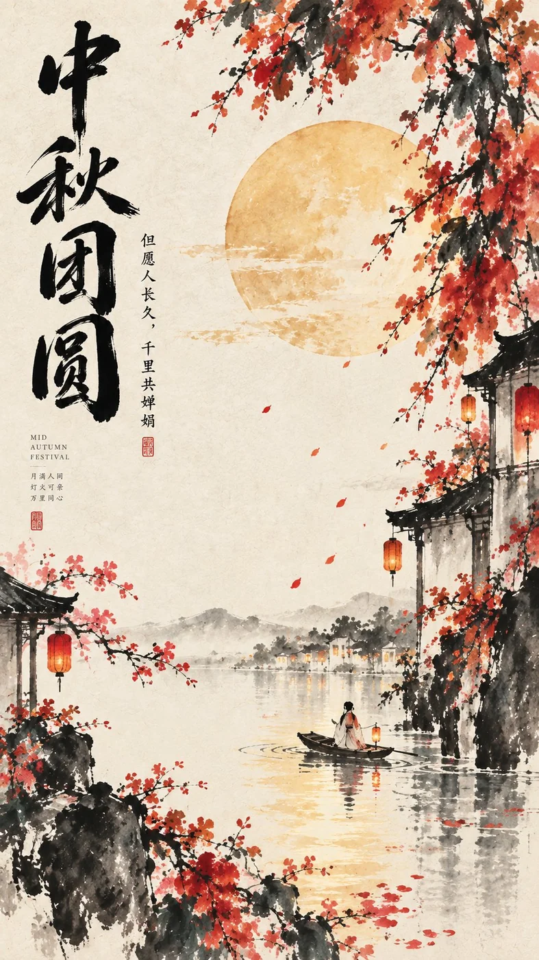 Vibrant Ink Resonance · Modern Chinese Freehand Poster