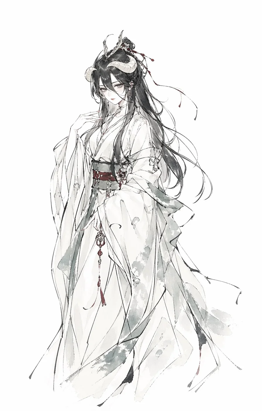 Flying White & Silk-Drawing Line Art · Character Resonance Series II